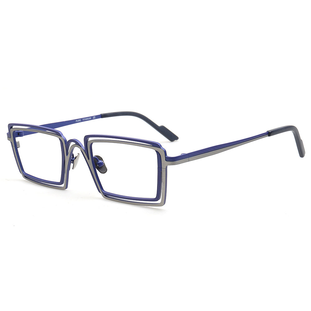 Jay | Double Rim Rectangular Eyeglasses For Men | Stylish Funky Square Glasses Frames