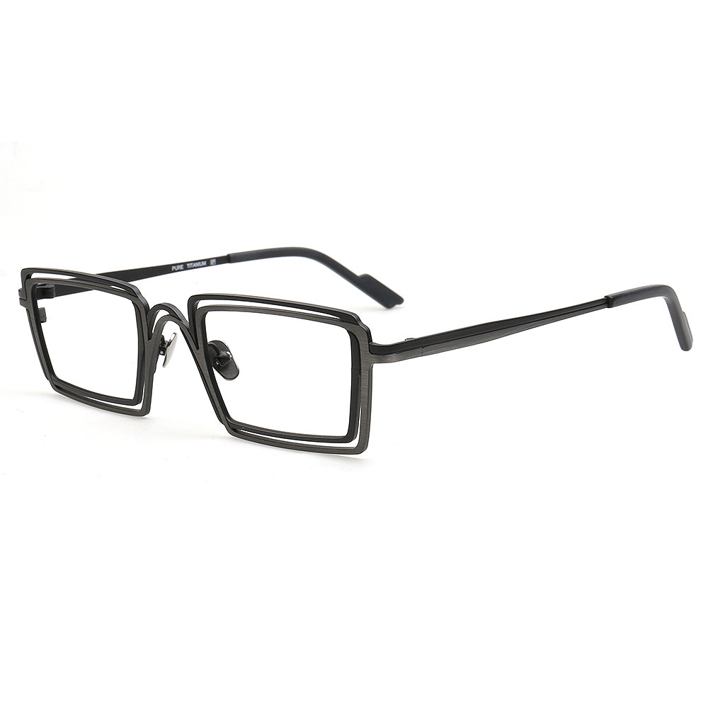 Jay | Double Rim Rectangular Eyeglasses For Men | Stylish Funky Square Glasses Frames