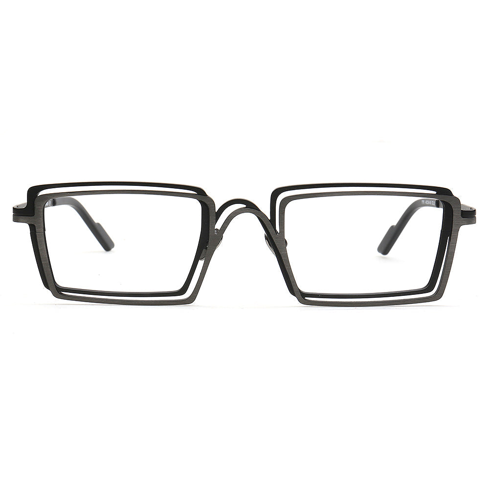 Jay | Double Rim Rectangular Eyeglasses For Men | Stylish Funky Square Glasses Frames