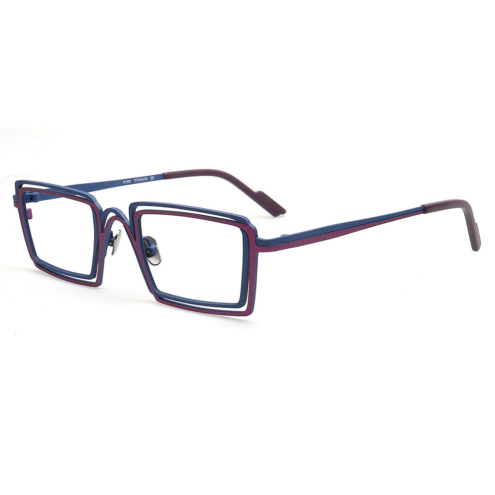 Jay | Double Rim Rectangular Eyeglasses For Men | Stylish Funky Square Glasses Frames