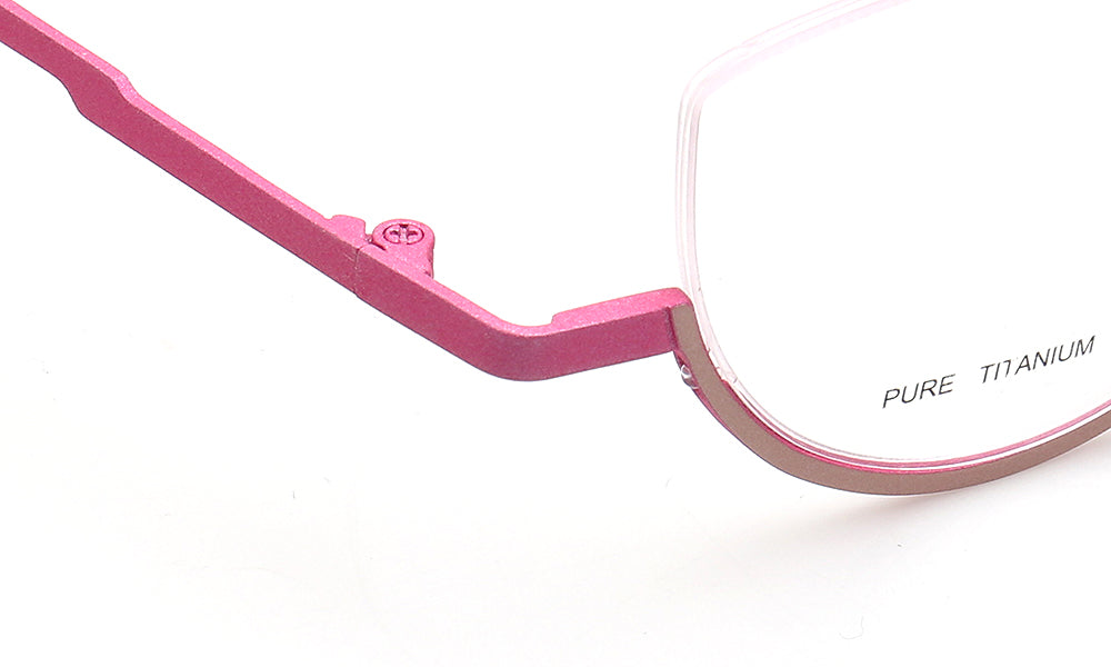 Brea | Trendy Half Rim Womens Titanium Eyewear | Geometric Semi Rimless Cat Eye Glasses Frames