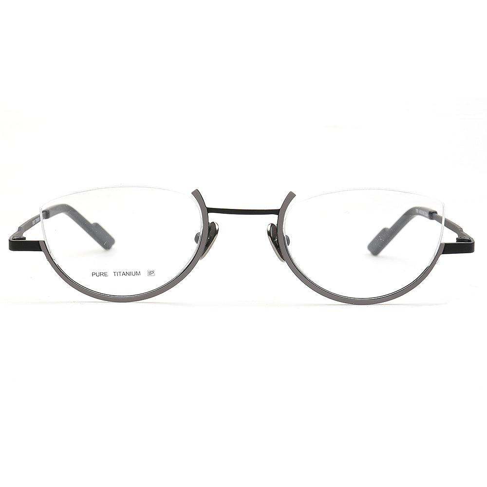 Brea | Trendy Half Rim Womens Titanium Eyewear | Geometric Semi Rimless Cat Eye Glasses Frames