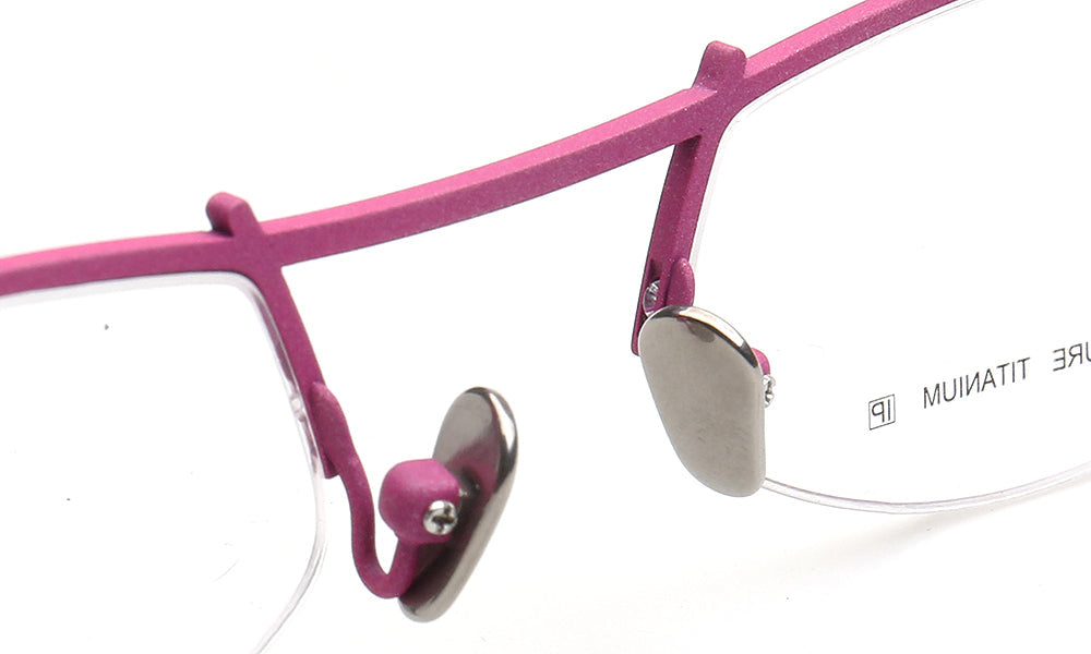 Ashley | Stylish Half Rim Womens Titanium Eyeglasses | Vintage Geometric Semi Rimless Glasses Frames