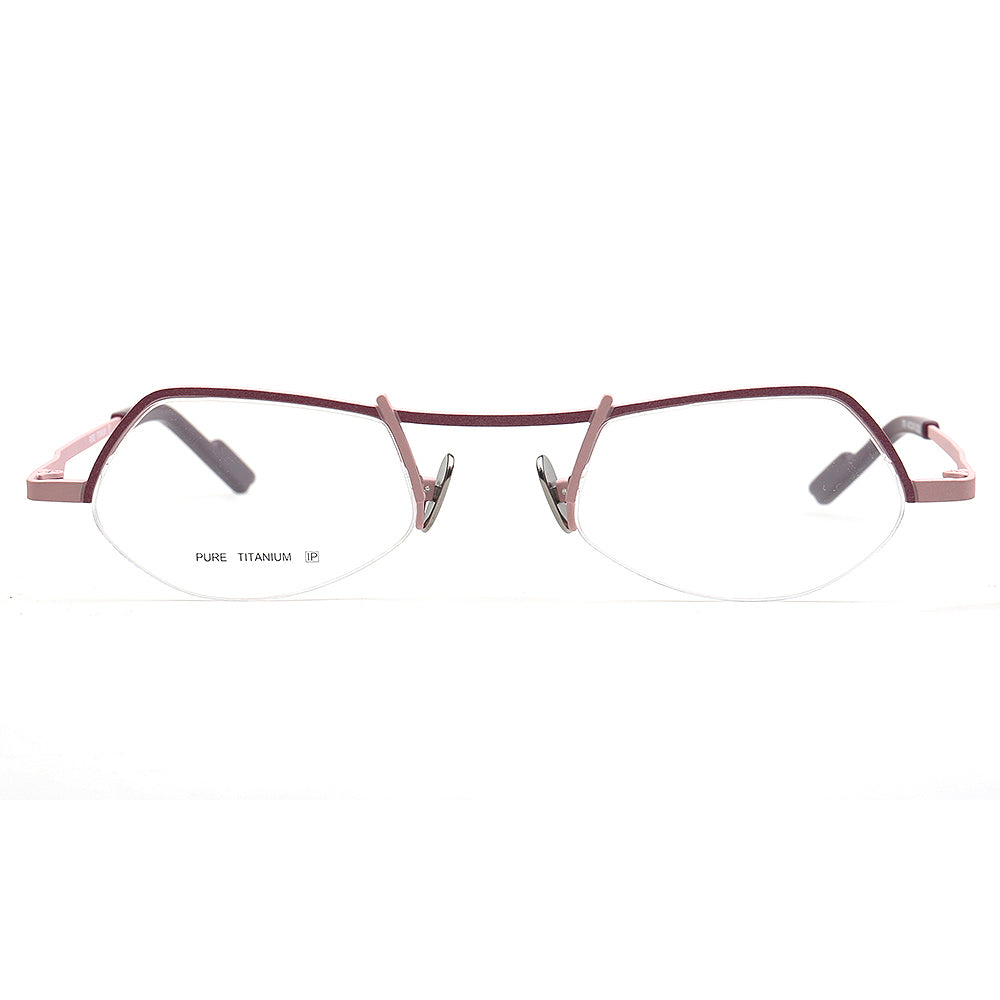 Ashley | Stylish Half Rim Womens Titanium Eyeglasses | Vintage Geometric Semi Rimless Glasses Frames