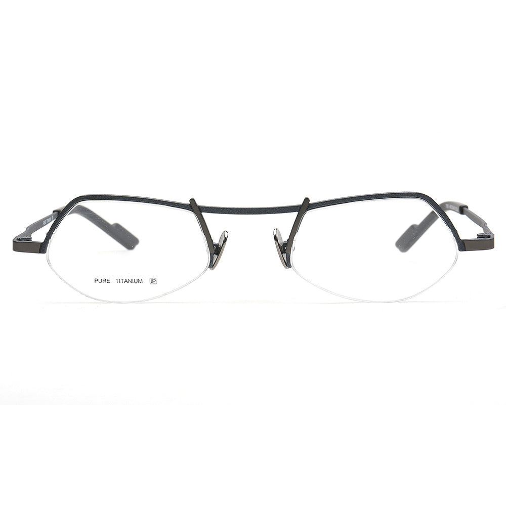 Ashley | Stylish Half Rim Womens Titanium Eyeglasses | Vintage Geometric Semi Rimless Glasses Frames