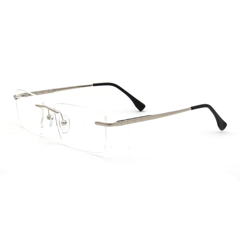 Duncan | Gold Square Business Eyeglasses For Men | Rectangle Metal Rimless Glasses Frame Online