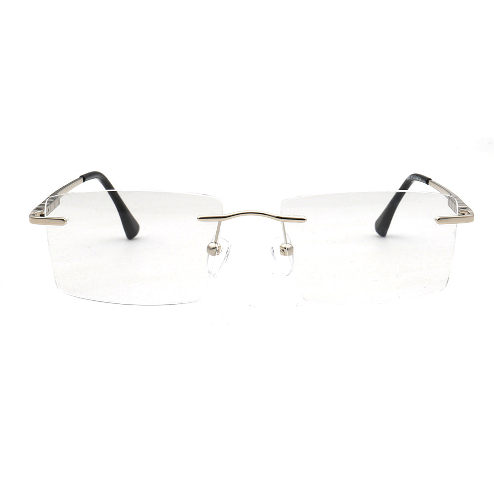 Duncan | Gold Square Business Eyeglasses For Men | Rectangle Metal Rimless Glasses Frame Online
