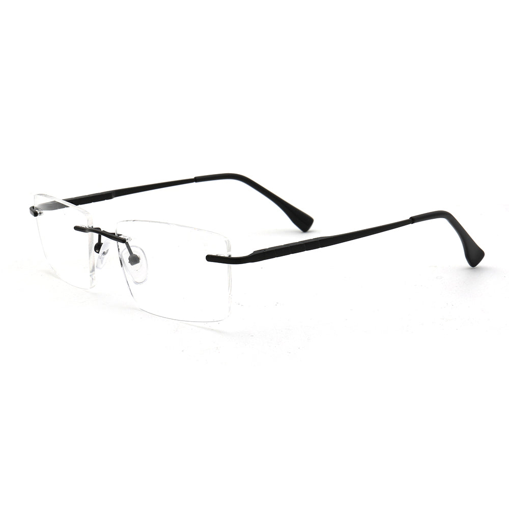 Duncan | Gold Square Business Eyeglasses For Men | Rectangle Metal Rimless Glasses Frame Online