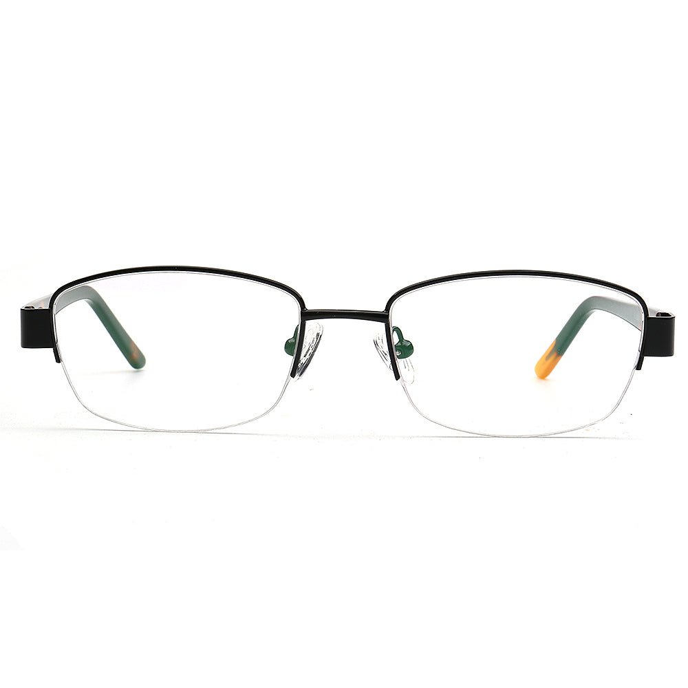 Emma | Classic Women Semi Rimless Eyeglass Frames |  Half Rim Rectangle Metal Female Eyewear