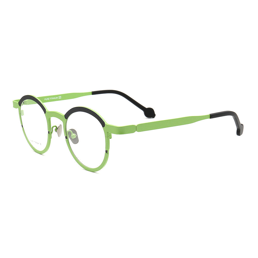 Riley | Round Two Tone Orange Womens Eyeglass Frames | Light Colorful Mens Titanium Glasses Online