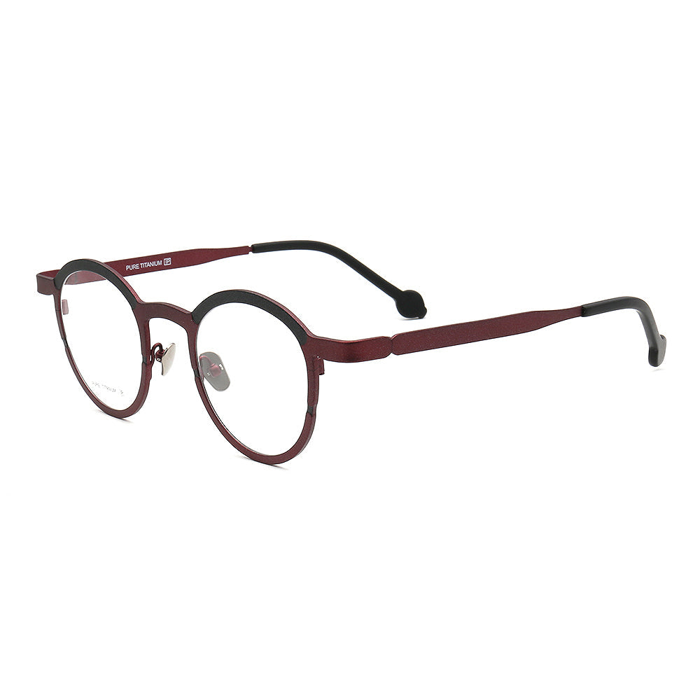 Riley | Round Two Tone Orange Womens Eyeglass Frames | Light Colorful Mens Titanium Glasses Online