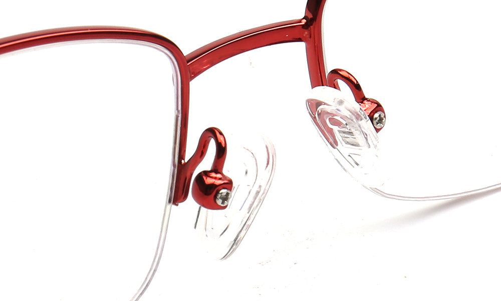 Emma | Classic Women Semi Rimless Eyeglass Frames |  Half Rim Rectangle Metal Female Eyewear