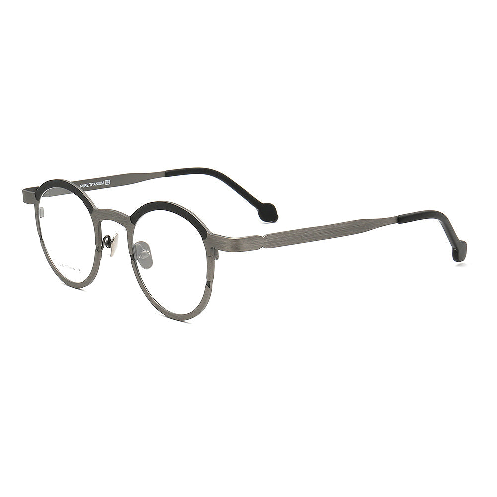 Riley | Round Two Tone Orange Womens Eyeglass Frames | Light Colorful Mens Titanium Glasses Online