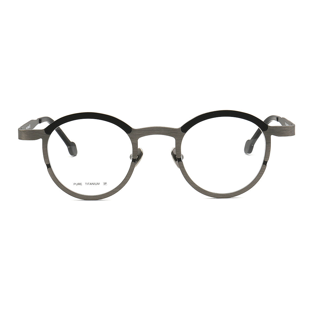Riley | Round Two Tone Orange Womens Eyeglass Frames | Light Colorful Mens Titanium Glasses Online