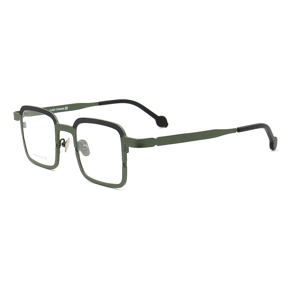 Wesley | Classic Square Titanium Mens Eyeglass Frames | Modern Sleek Two Tone Eyewear Online