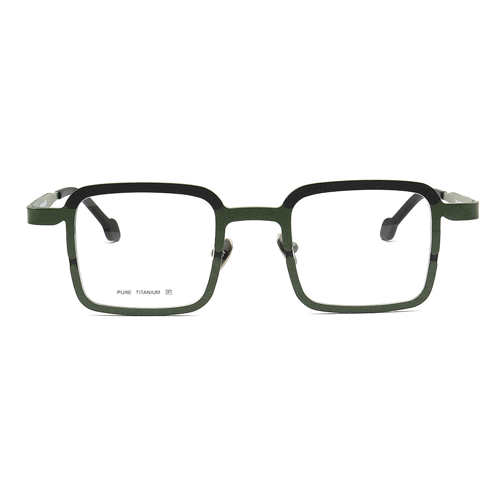 Wesley | Classic Square Titanium Mens Eyeglass Frames | Modern Sleek Two Tone Eyewear Online