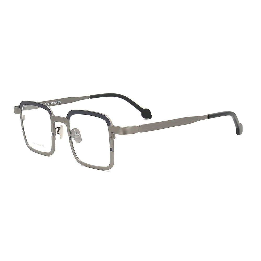 Wesley | Classic Square Titanium Mens Eyeglass Frames | Modern Sleek Two Tone Eyewear Online