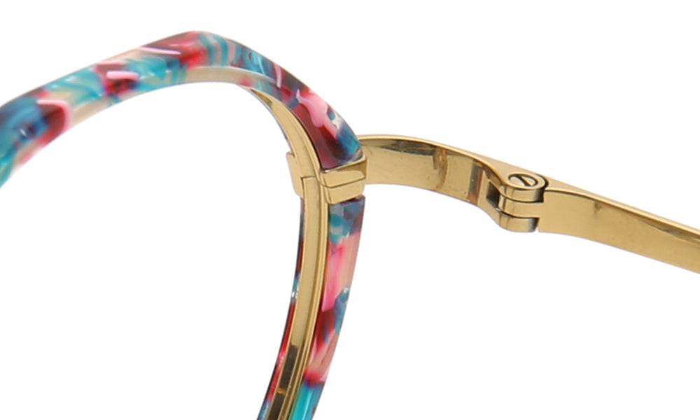 Layken | Stylish Round Floral Titanium Eyeglasses