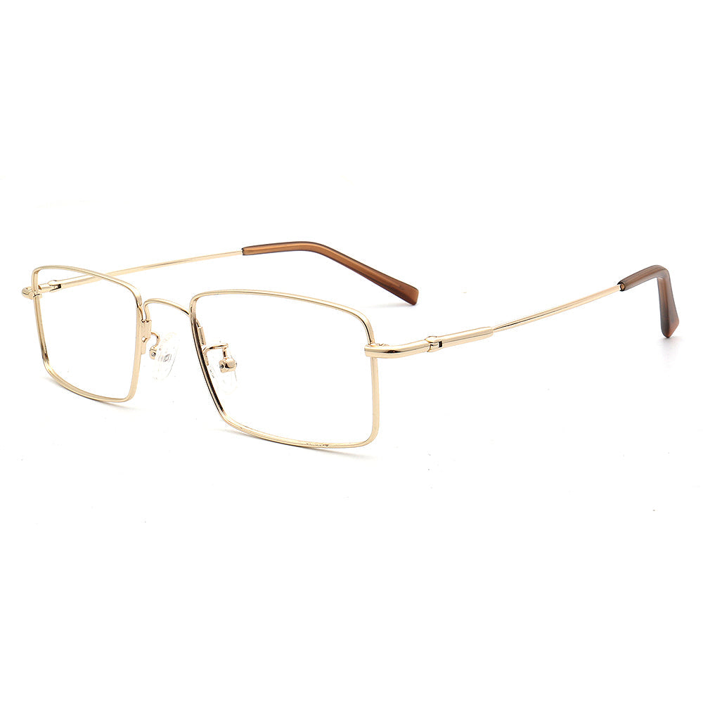 Lucas | Mens Square Flexible Memory Metal Eyeglasses | Rectangular Business Glasses Frames for Men