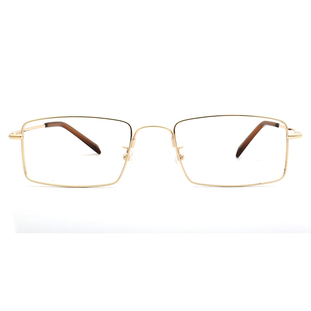 Lucas | Mens Square Flexible Memory Metal Eyeglasses | Rectangular Business Glasses Frames for Men