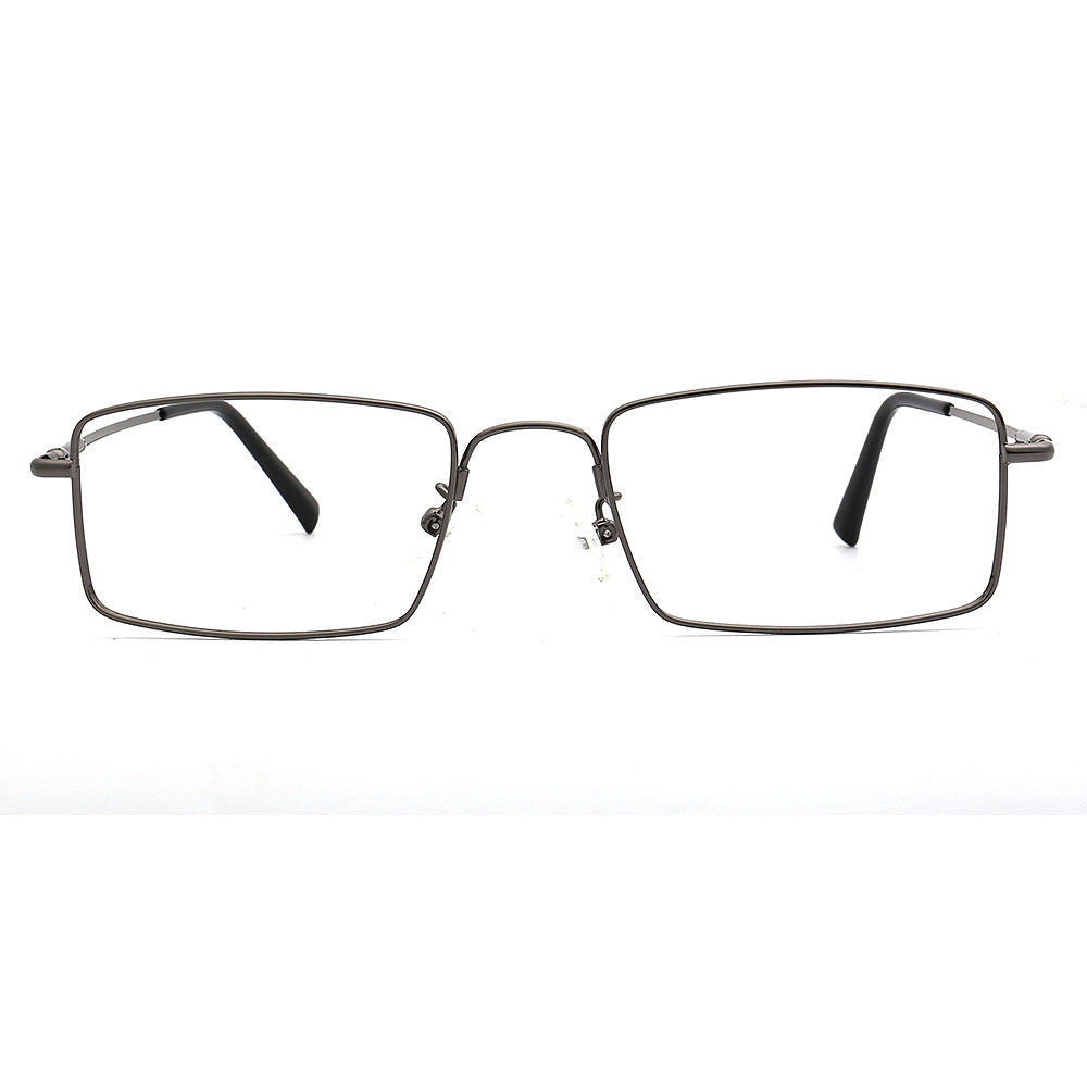 Lucas | Mens Square Flexible Memory Metal Eyeglasses | Rectangular Business Glasses Frames for Men