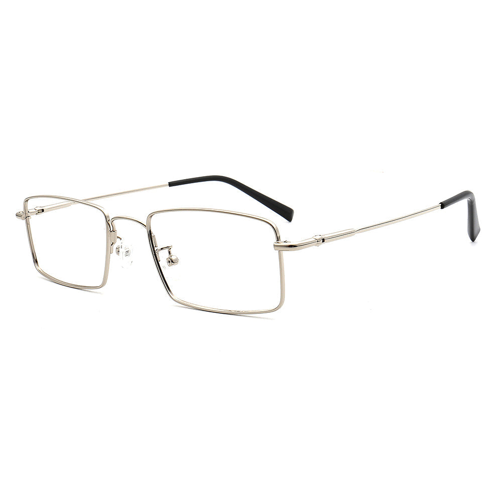 Lucas | Mens Square Flexible Memory Metal Eyeglasses | Rectangular Business Glasses Frames for Men