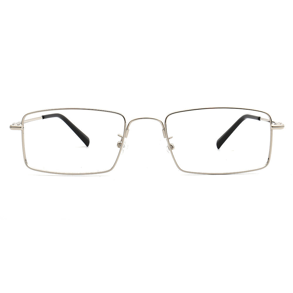 Lucas | Mens Square Flexible Memory Metal Eyeglasses | Rectangular Business Glasses Frames for Men