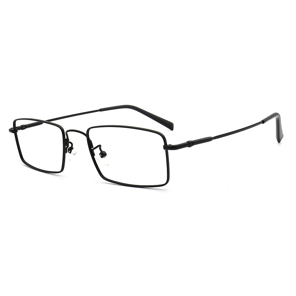 Lucas | Mens Square Flexible Memory Metal Eyeglasses | Rectangular Business Glasses Frames for Men