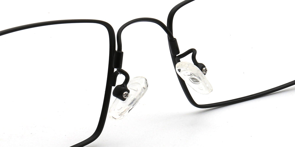 Lucas | Mens Square Flexible Memory Metal Eyeglasses | Rectangular Business Glasses Frames for Men