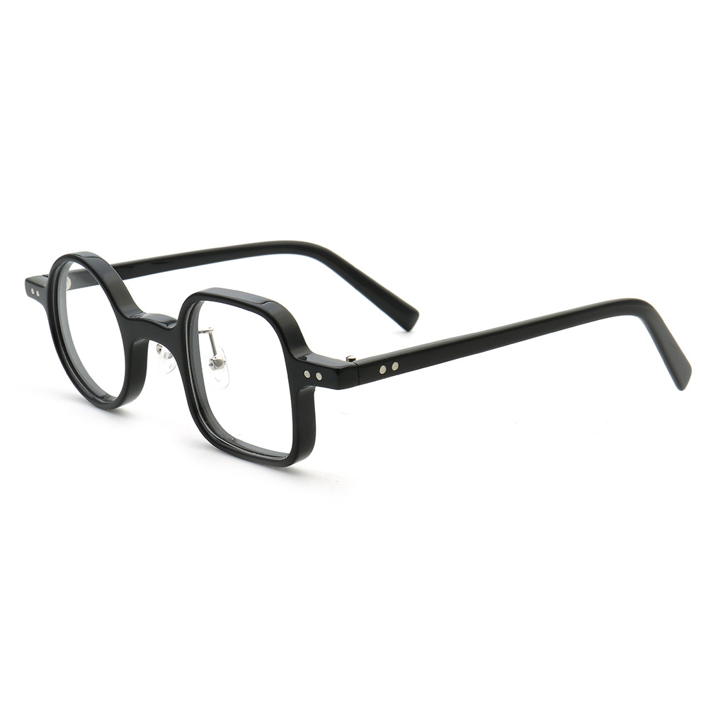 Harper | Retro Mismatch Round & Square Eyeglasses | Unique Acetate Eyeglasses w/ Tortoise Shell Design