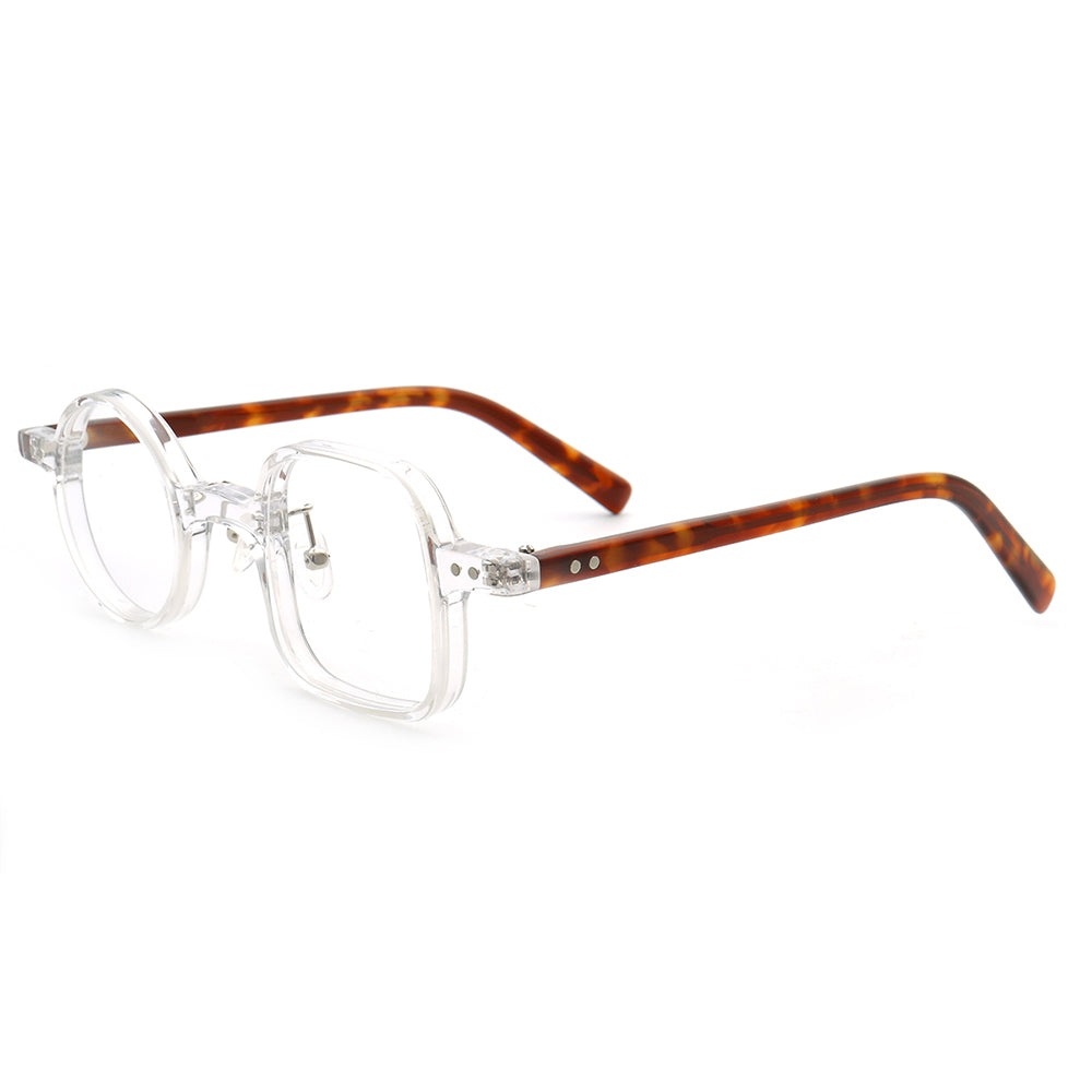 Harper | Retro Mismatch Round & Square Eyeglasses | Unique Acetate Eyeglasses w/ Tortoise Shell Design
