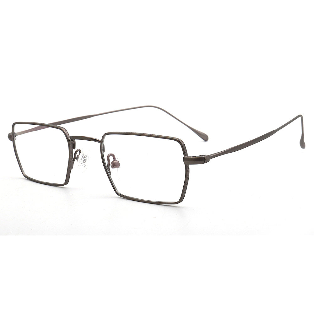 Henry | Mens Business Metal Glasses Frames | Classic Rectangle Eyewear Gold Spectacles
