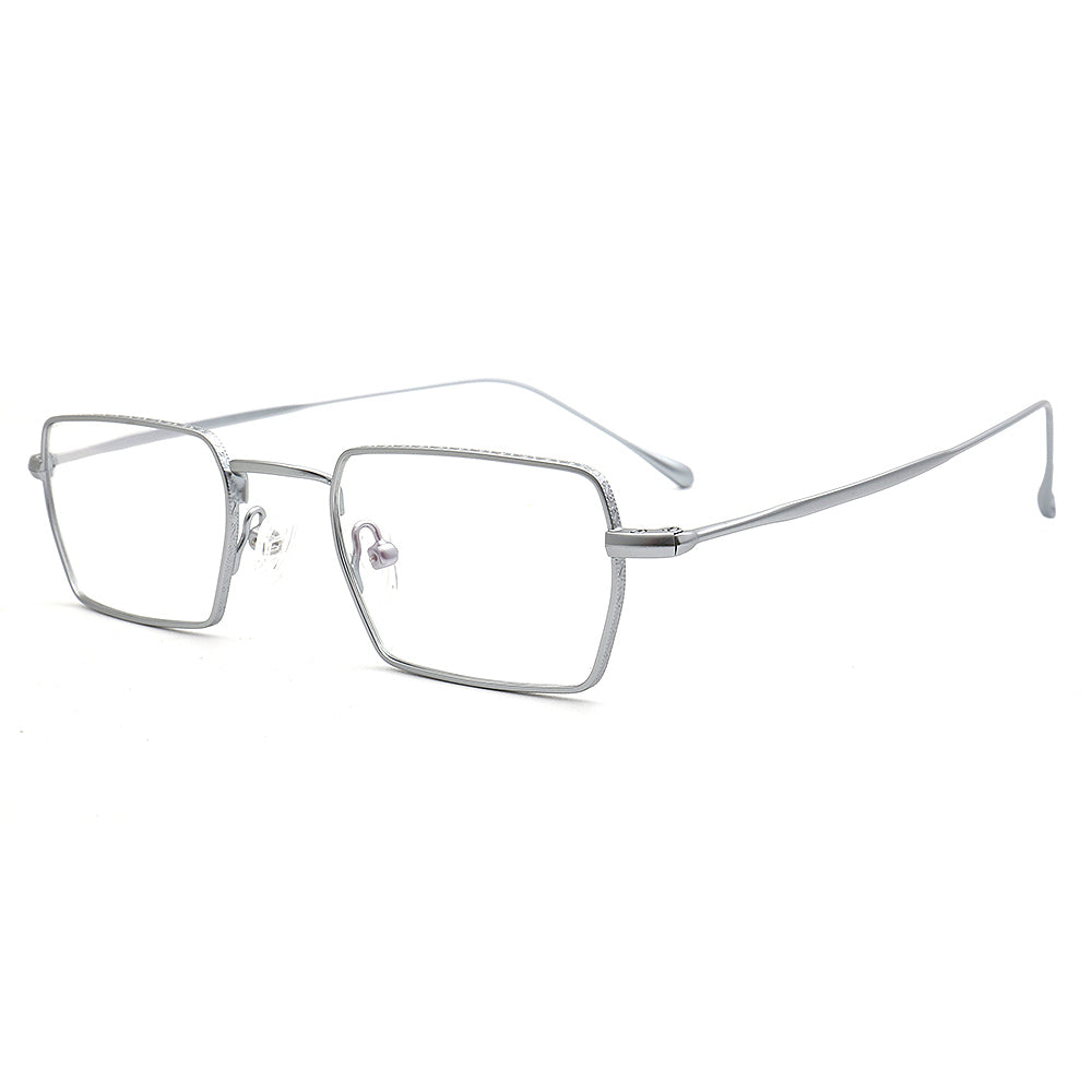 Henry | Mens Business Metal Glasses Frames | Classic Rectangle Eyewear Gold Spectacles