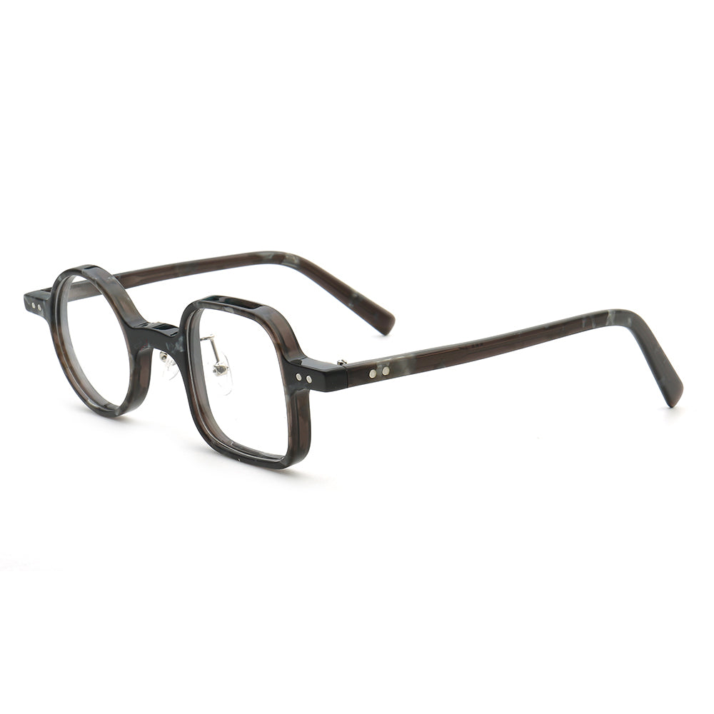 Harper | Retro Mismatch Round & Square Eyeglasses | Unique Acetate Eyeglasses w/ Tortoise Shell Design
