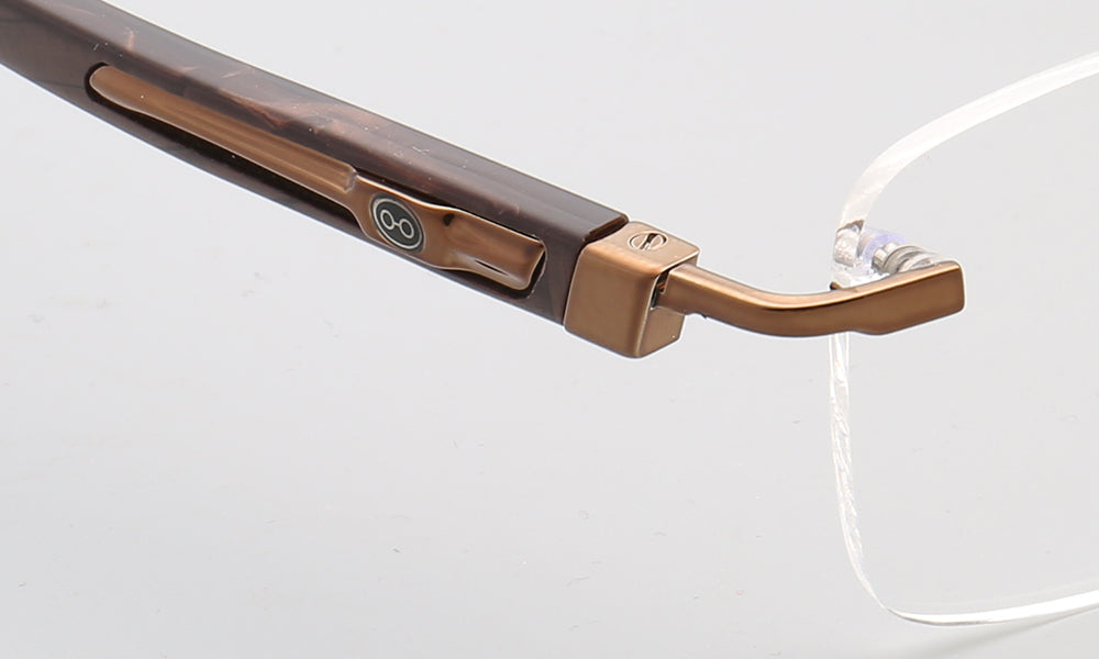 Cyrus | Rimless Tortoise Shell Glasses w/ Square Frame | Rectangular Modern Business Eyewear