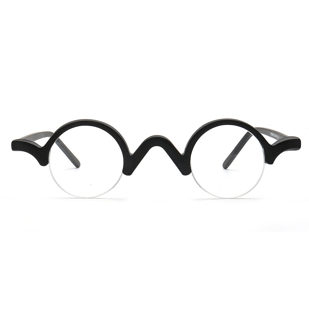 Beck | Vintage Mens Round Eyeglass Frames | Nerd Womens Eyewear Half Rim Retro Spectalces