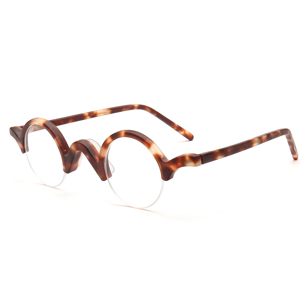 Beck | Vintage Mens Round Eyeglass Frames | Nerd Womens Eyewear Half Rim Retro Spectalces