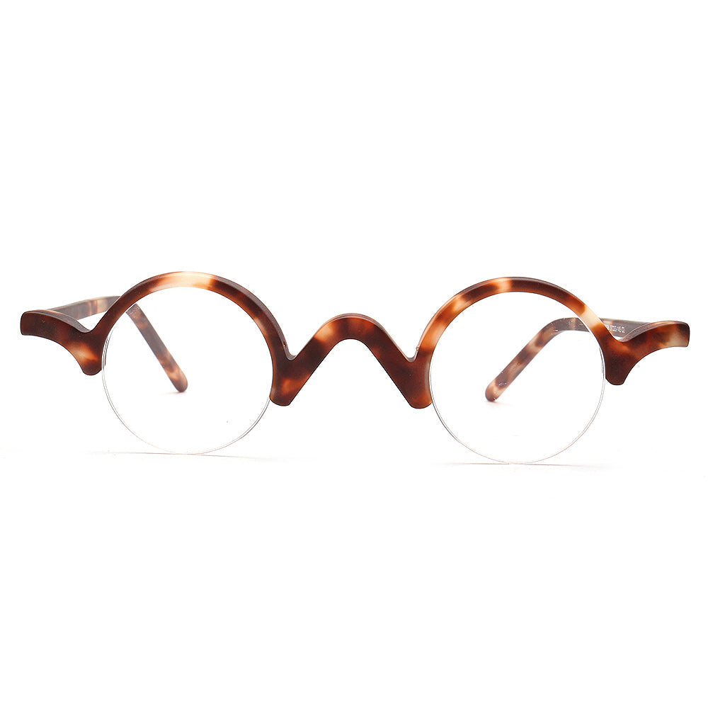 Beck | Vintage Mens Round Eyeglass Frames | Nerd Womens Eyewear Half Rim Retro Spectalces
