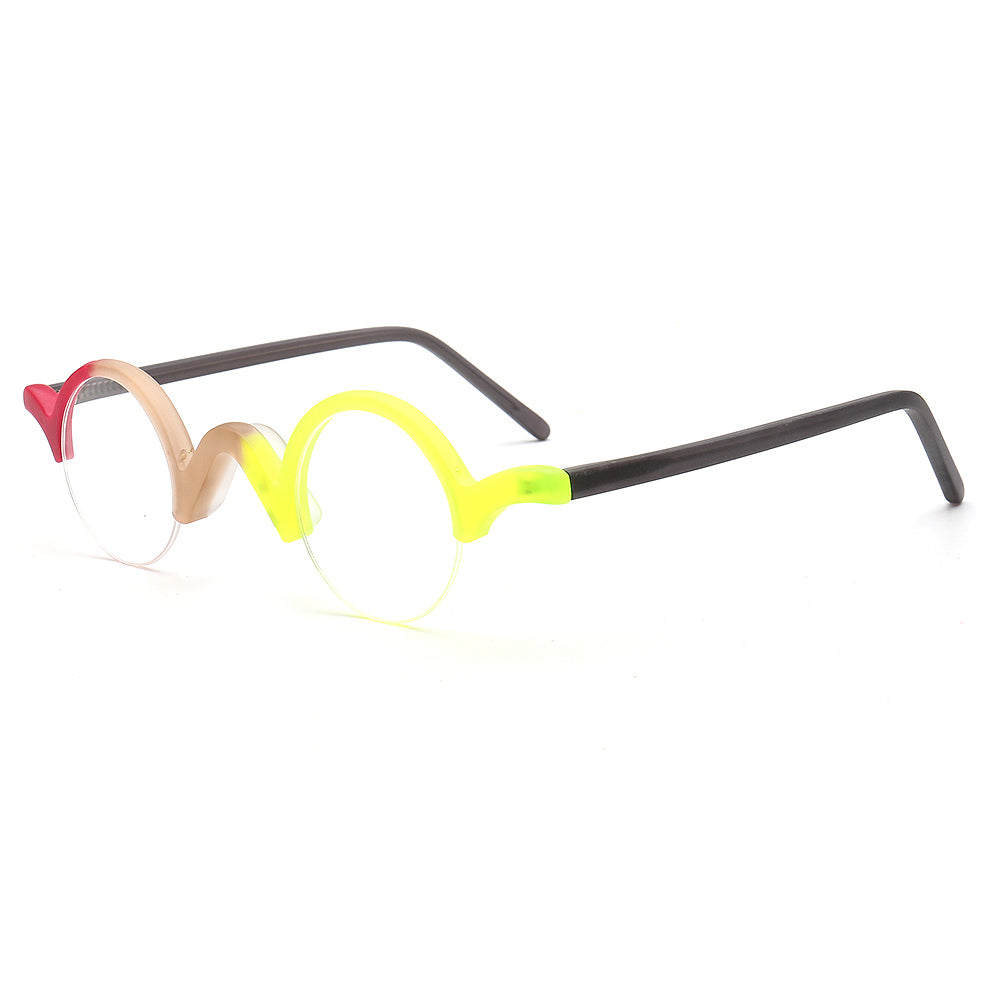 Beck | Vintage Mens Round Eyeglass Frames | Nerd Womens Eyewear Half Rim Retro Spectalces