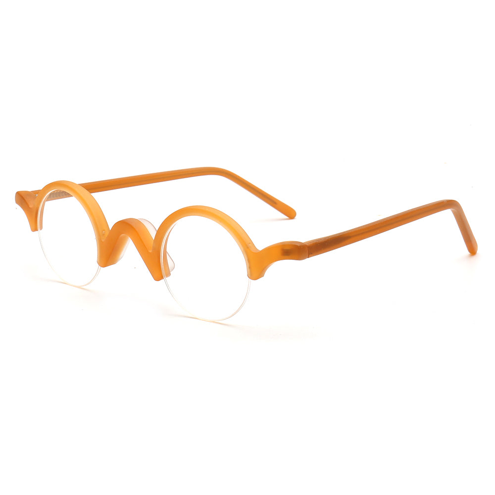Beck | Vintage Mens Round Eyeglass Frames | Nerd Womens Eyewear Half Rim Retro Spectalces