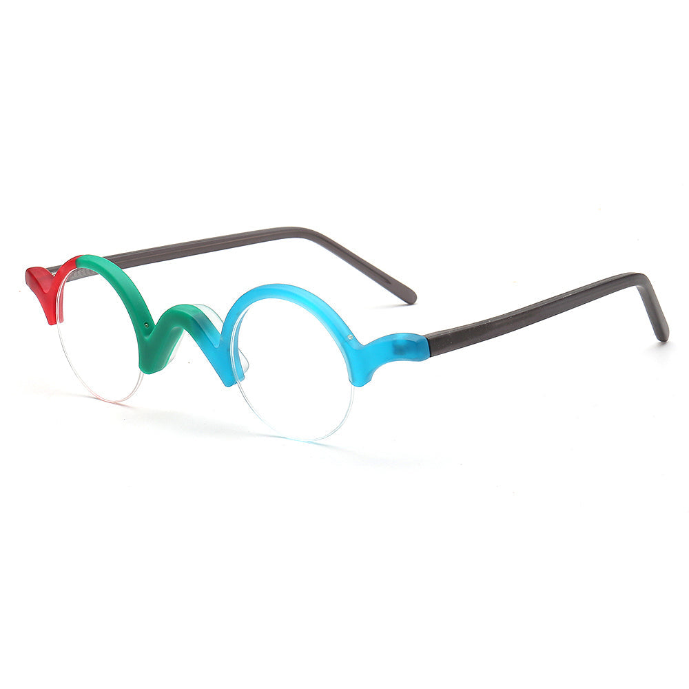 Beck | Vintage Mens Round Eyeglass Frames | Nerd Womens Eyewear Half Rim Retro Spectalces
