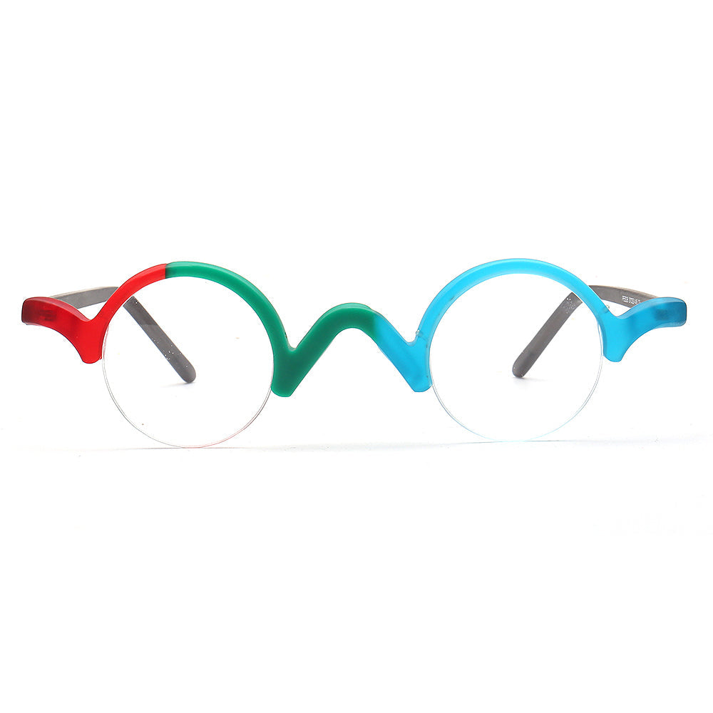Beck | Vintage Mens Round Eyeglass Frames | Nerd Womens Eyewear Half Rim Retro Spectalces