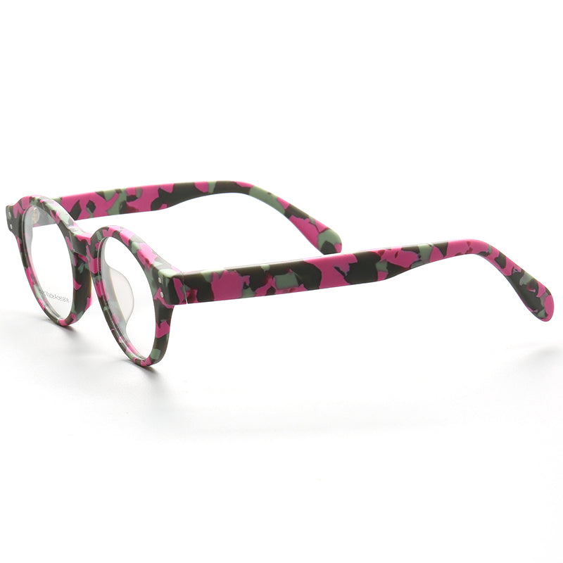 Benedict | Fashionable Camo Eyeglasses Frames For Men | Modern Women Round Spectacles Camouflage