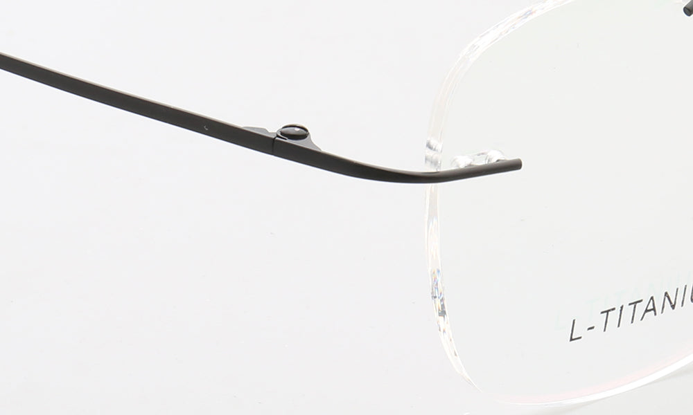 Armand | Rimless Double Bridge Metal Eyeglasses | Retro Flat Top Unisex Glasses