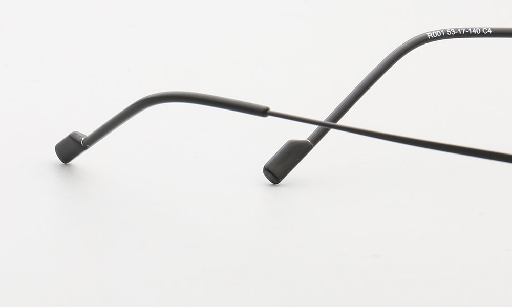Armand | Rimless Double Bridge Metal Eyeglasses | Retro Flat Top Unisex Glasses
