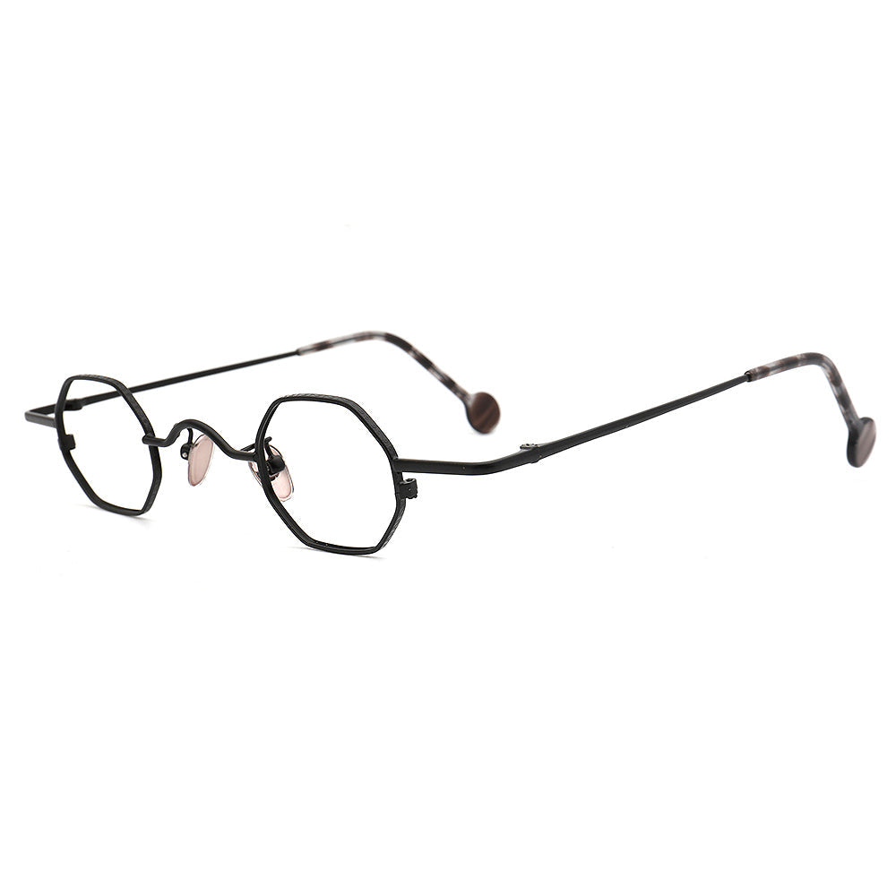Kit | Vintage Metal Geometric Mens Glasses Frames | Retro Nerd Eyewear for Women Spectacles