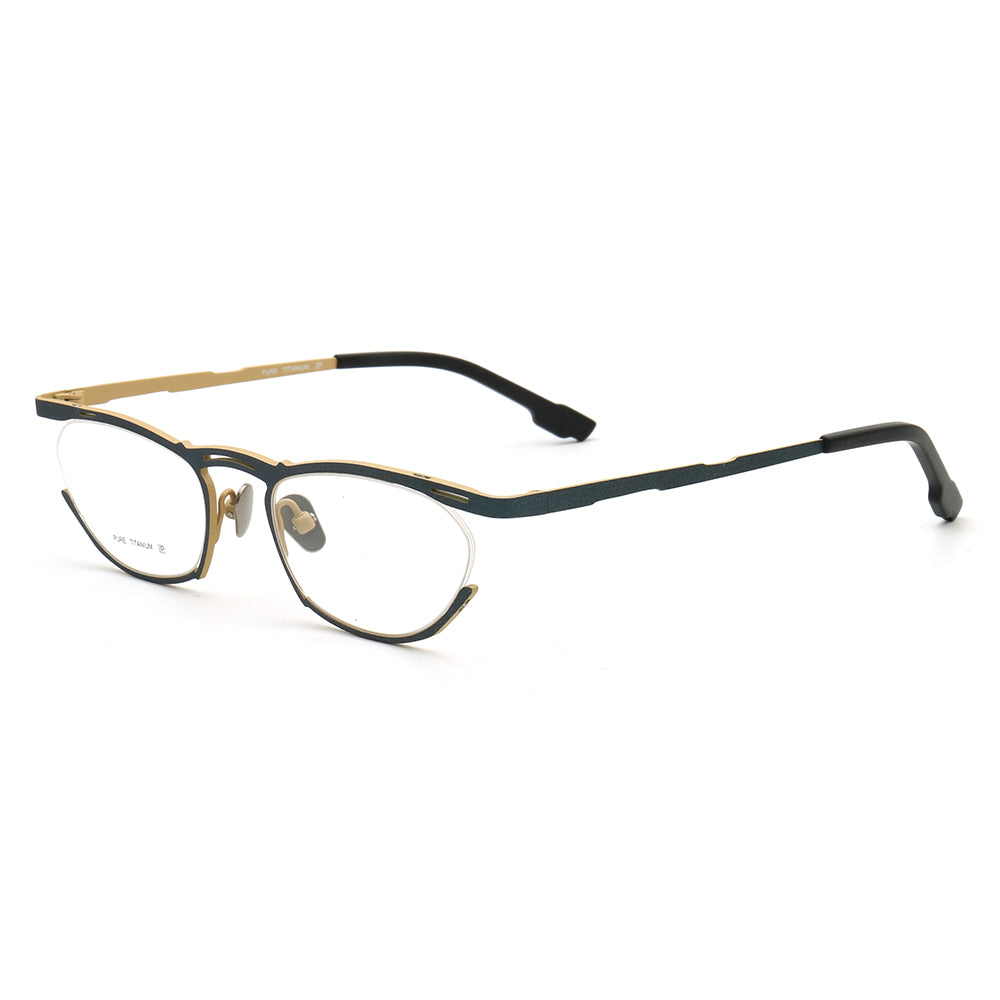 Bernadette | Semi Rimless Cat Eye Glasses For Women | Lightweight Pure Titanium Frames