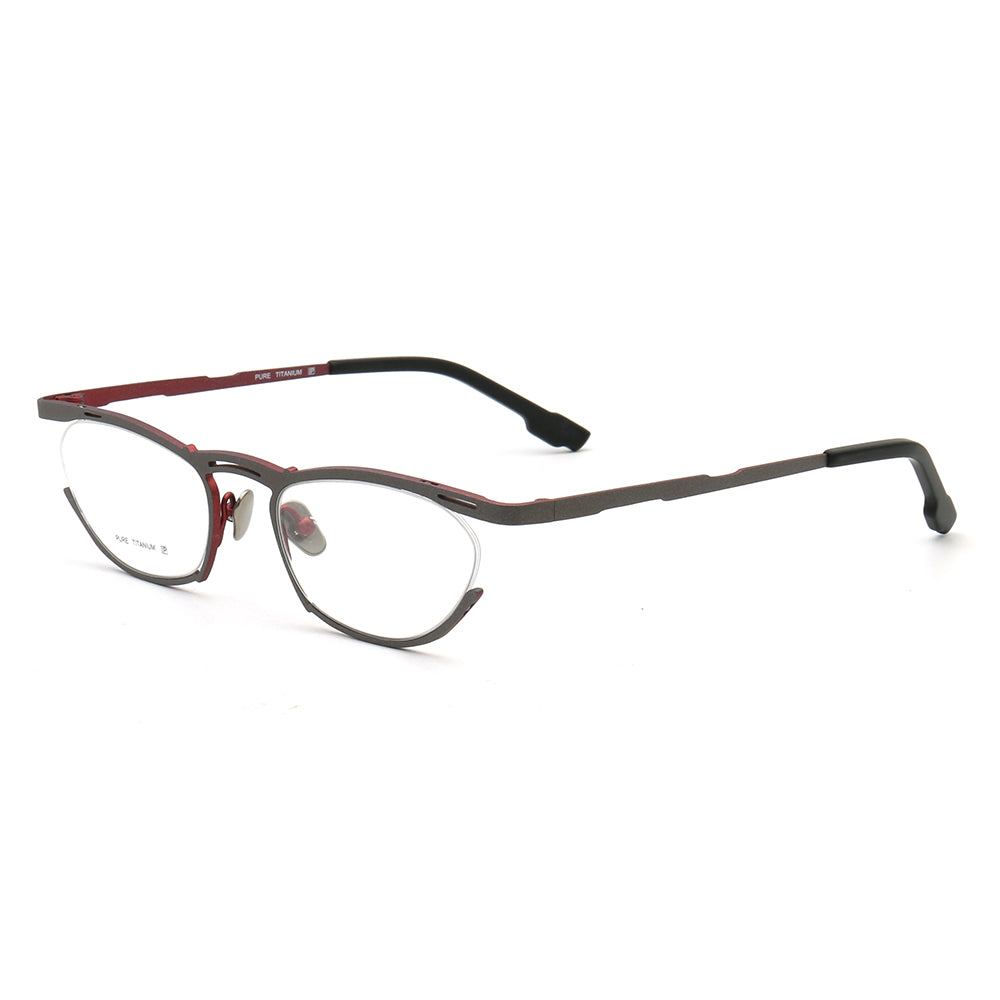 Bernadette | Semi Rimless Cat Eye Glasses For Women | Lightweight Pure Titanium Frames