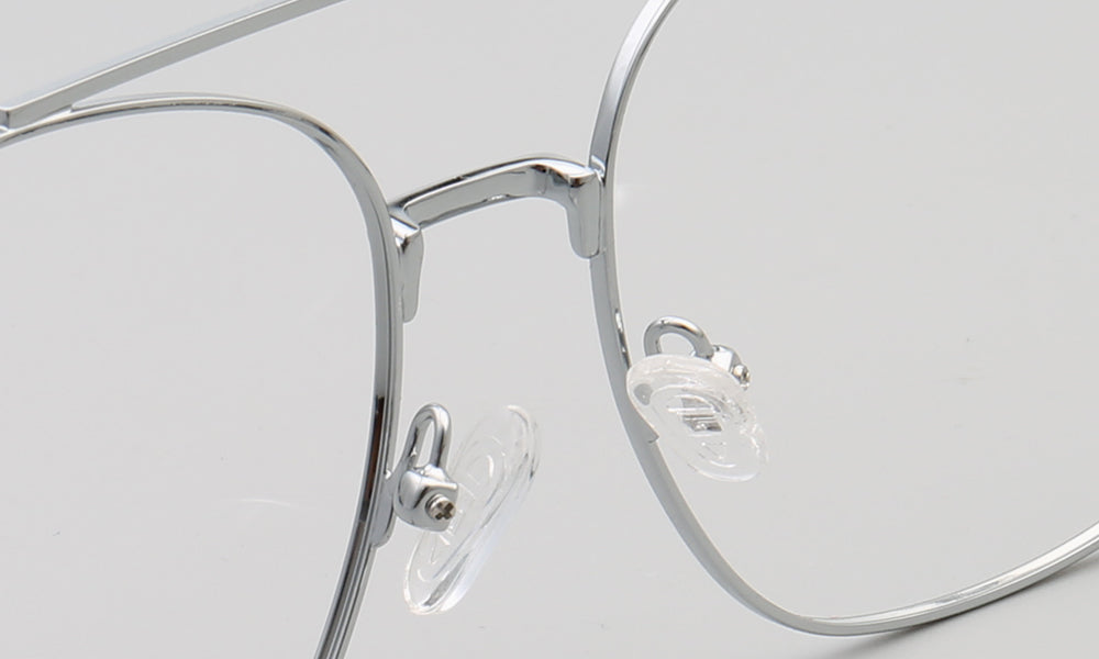 Travis | 80s Mens Double Bridge Metal Square Eyeglass Frames