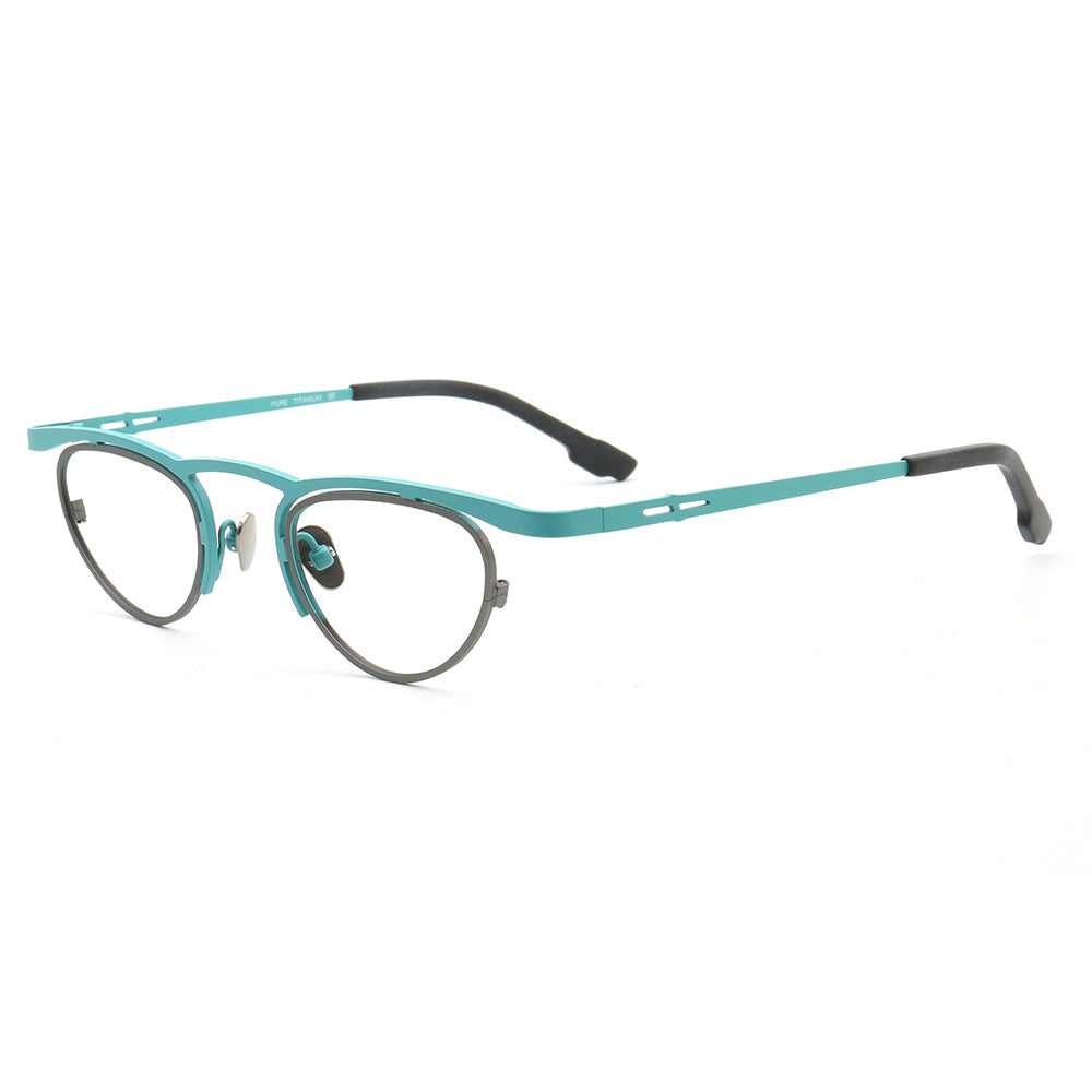 Bloom | Funky Unique Titanium Eyeglasses For Women | Glasses Frames w/ Multicolor Geometric Design